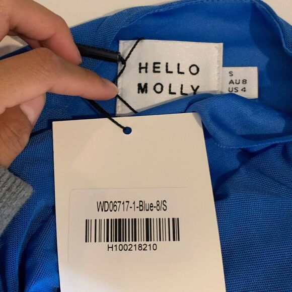 Hello Molly Dress Womens S Small Astral Cowl Neck Ruched Bodycon Side Zip Midi - Picture 9 of 13